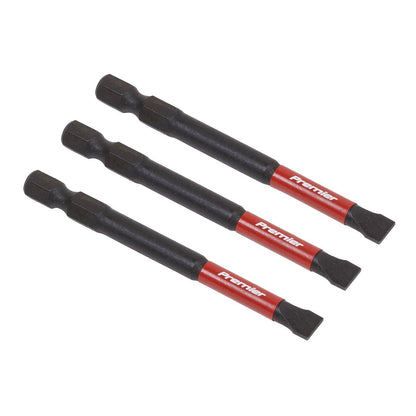 Sealey AK8253 Slotted 6.5mm Impact Power Tool Bits 75mm - 3pc Sealey