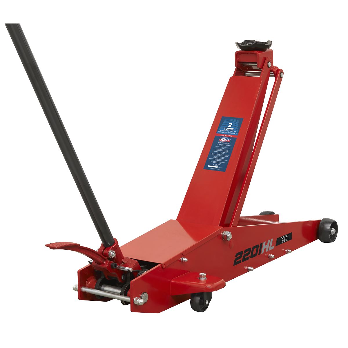 Sealey 2201HL Long Reach High Lift Commercial Trolley Jack 2 Tonne Sealey