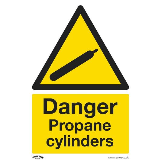 Sealey SS62V10 Warning Safety Sign - Danger Propane Cylinders - Self-Adhesive Vinyl Sealey