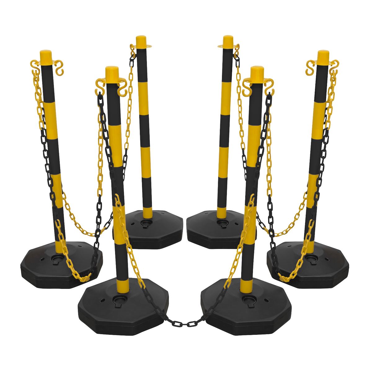 Sealey BYSBKIT Black/Yellow Post & Chain Kit 25m Sealey