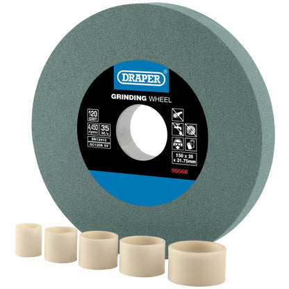 Draper 99568 Silicon Carbide Bench Grinding Wheel 150 x 20mm 120 Grit Draper