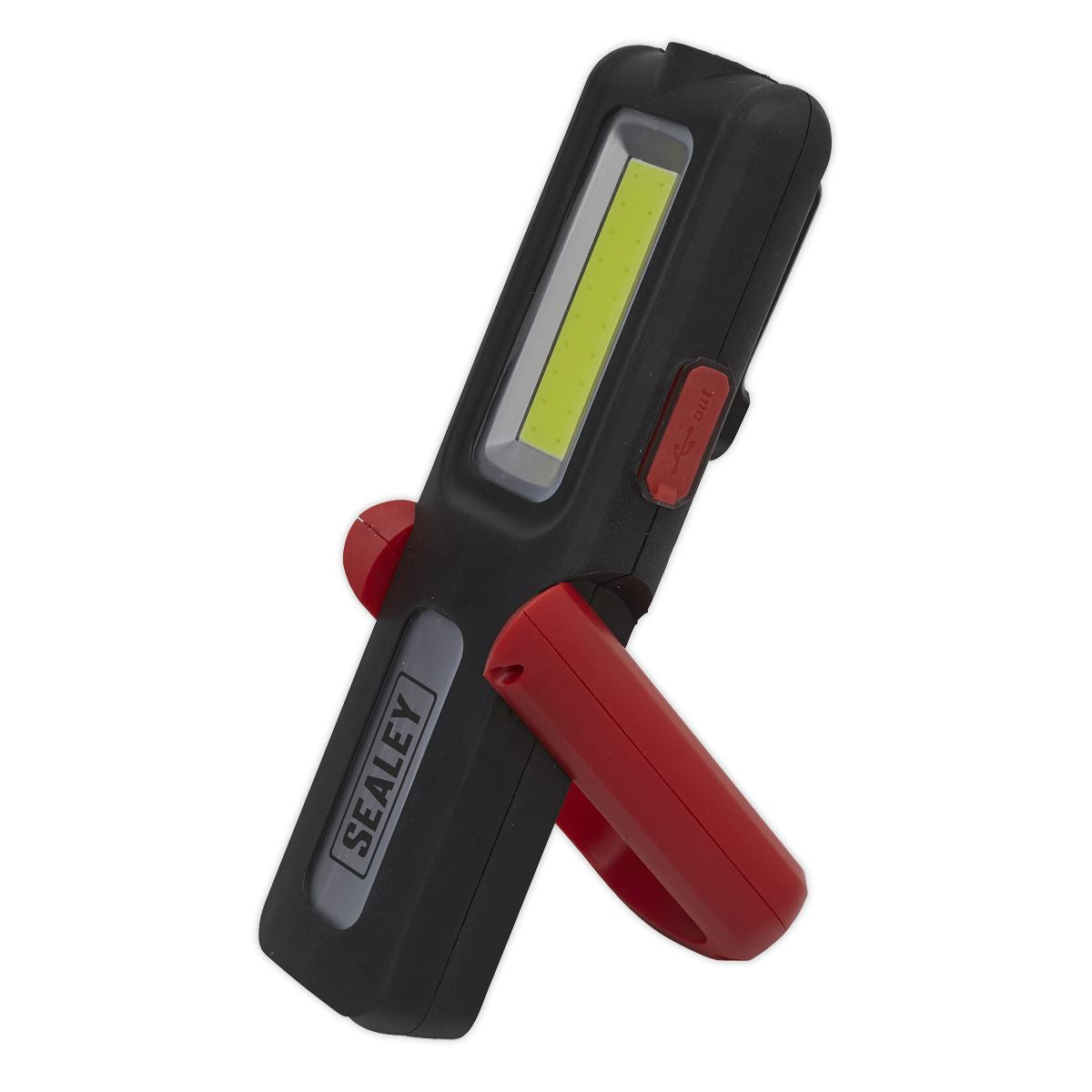 Sealey LED318R Rechargeable Inspection Light 5W COB & 3W SMD LED with Power Bank - Red Sealey