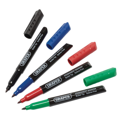 Draper 20943 Marker Pens Multicoloured Pack of 4 Draper
