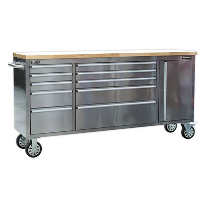 Sealey AP7210SS Mobile Tool Cabinet Stainless Steel 10 Drawer Sealey