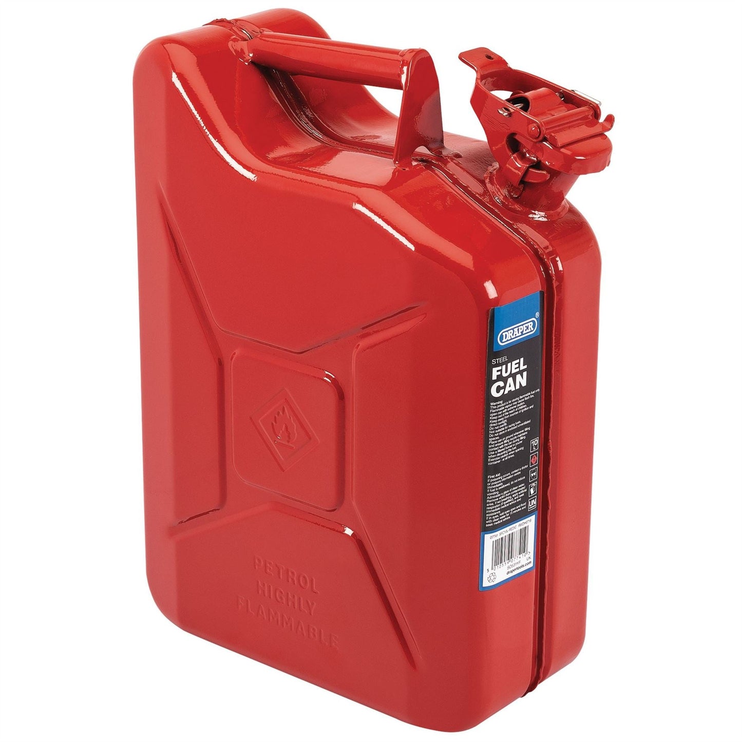 Draper 07741 Steel Fuel Can 10L Red Draper