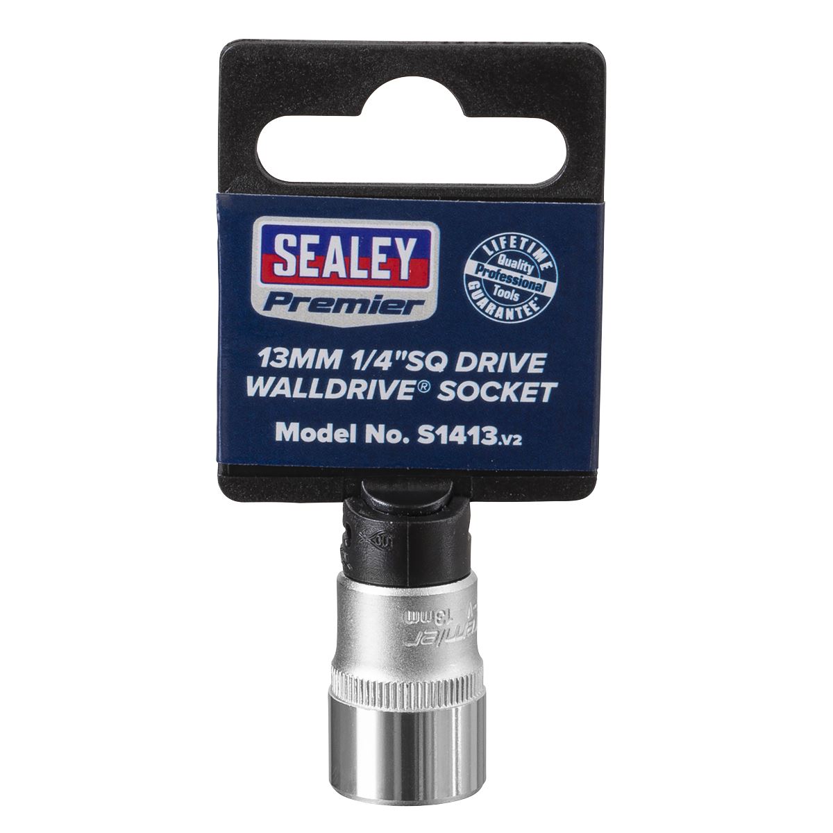 Sealey S1413 WallDrive® Socket 13mm 1/4"Sq Drive Sealey