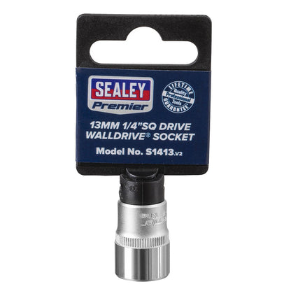 Sealey S1413 WallDrive® Socket 13mm 1/4"Sq Drive Sealey
