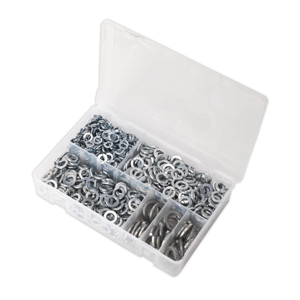 Sealey AB058SW Spring Washer Assortment 1010pc DIN 127B M6-M16 Metric Zinc Sealey
