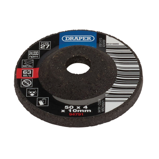 Draper 94791 DPC Metal Grinding Disc 50 x 4 x 10mm Draper