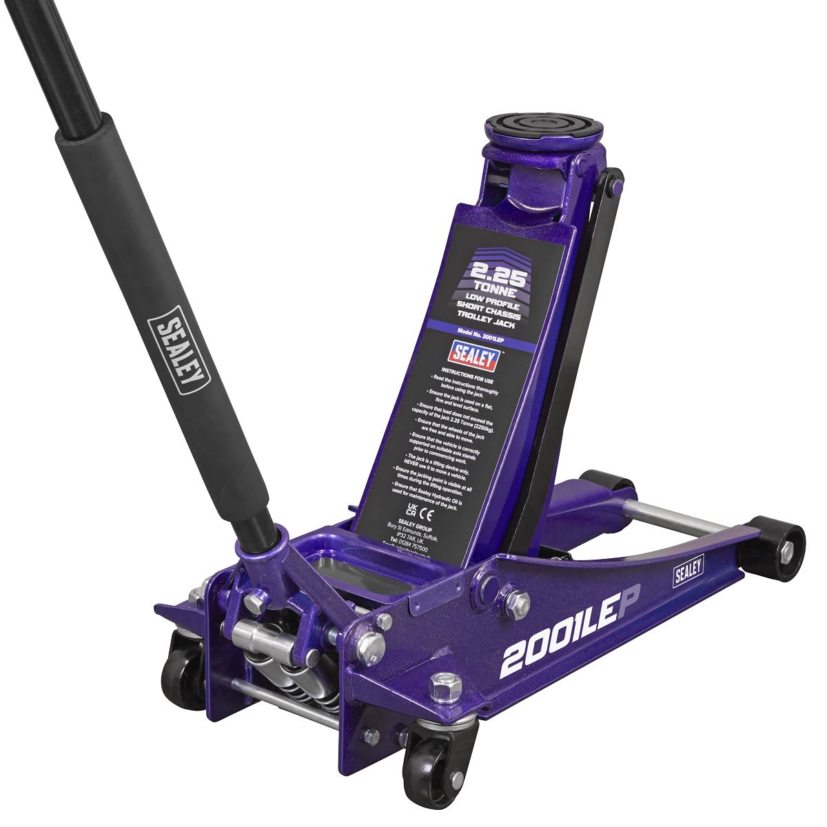 Sealey 2001LEP Low Profile Rocket Lift Trolley Jack 2.25 Tonne - Purple Sealey