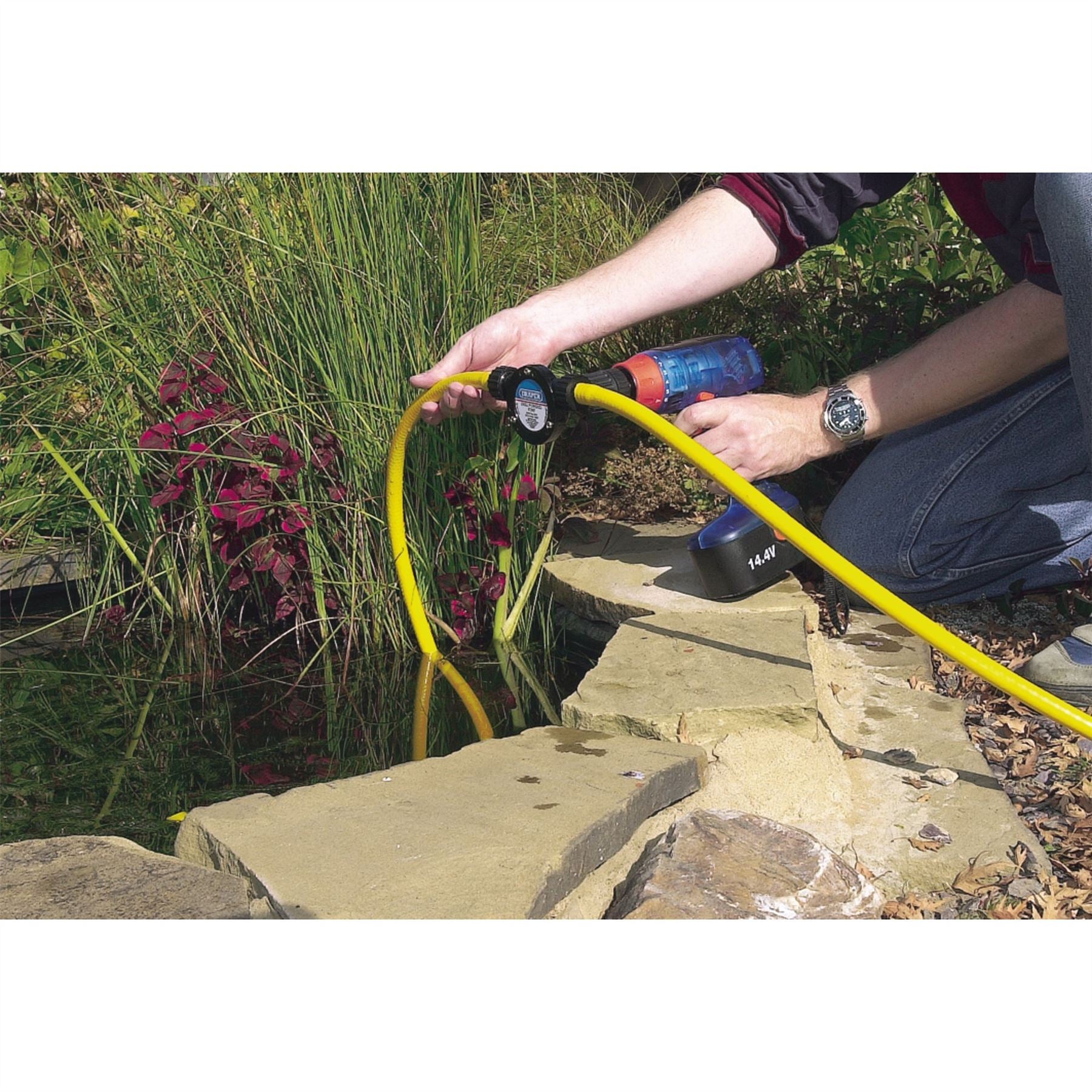 Draper 18937 Drill Powered Pump 2 x 13mm Adaptors Draper