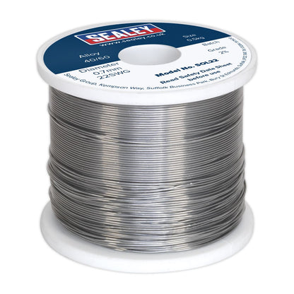Sealey SOL22 Solder Wire Quick Flow 2% 0.7mm/22SWG 40/60.5kg Reel Sealey