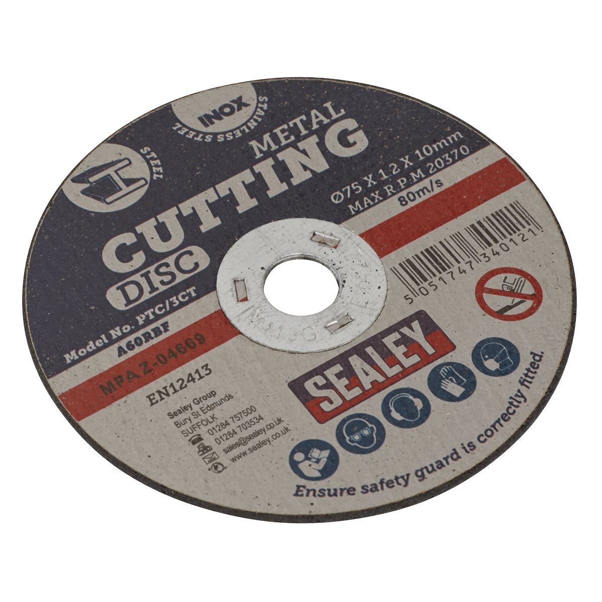 Sealey PTC/3CT Cutting Disc Ø75 x 1.2mm Ø10mm Bore Sealey