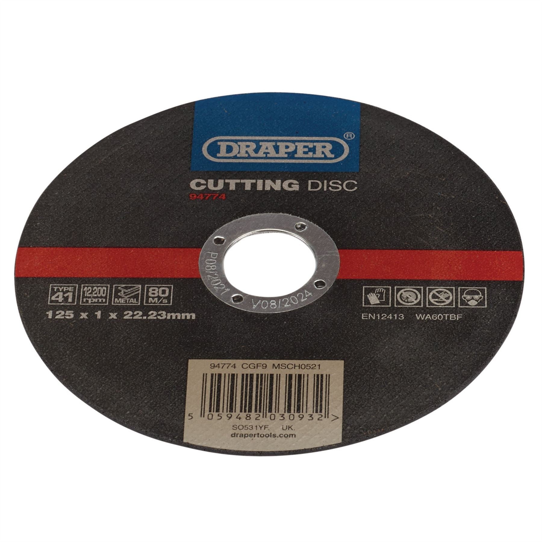 Draper 94774 Metal Cutting Disc 125 x 1 x 22.23mm Draper