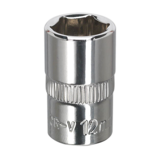 Sealey SP3812 WallDrive® Socket 12mm 3/8"Sq Drive Fully Polished Sealey
