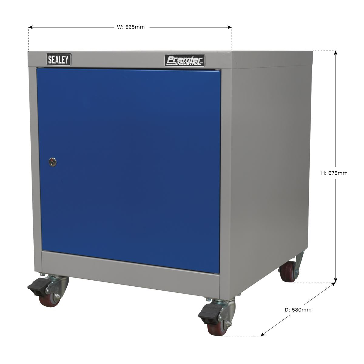 Sealey API5659 Mobile Industrial Cabinet 1 Shelf Locker Sealey