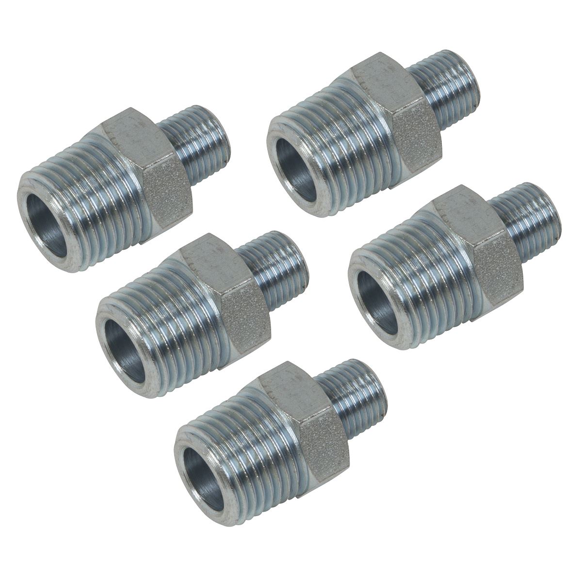 Sealey AC101 Reducing Union 1/2"BSPT to 1/4"BSPT - Pack of 5 Sealey
