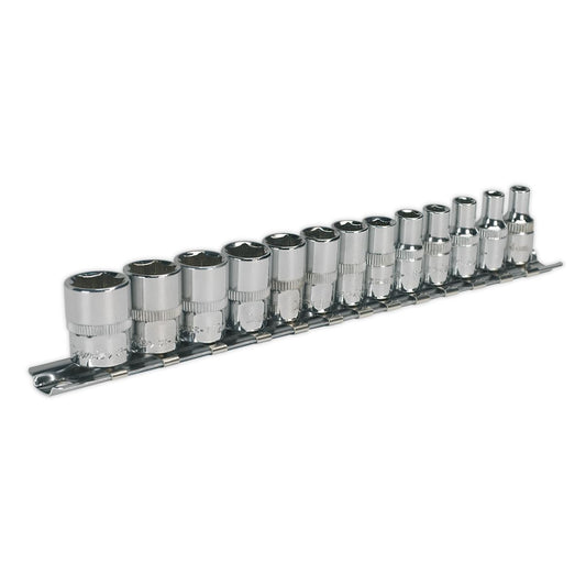 Sealey AK2691 Socket Set 13pc 1/4"Sq Drive WallDrive® - Metric Sealey