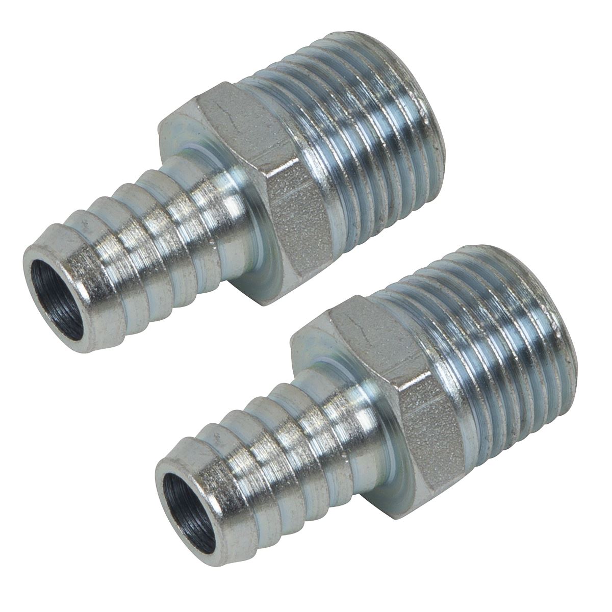 Sealey AC99 Screwed Tailpiece Male 1/2"BSPT - Ø1/2" Hose - Pack of 2 Sealey