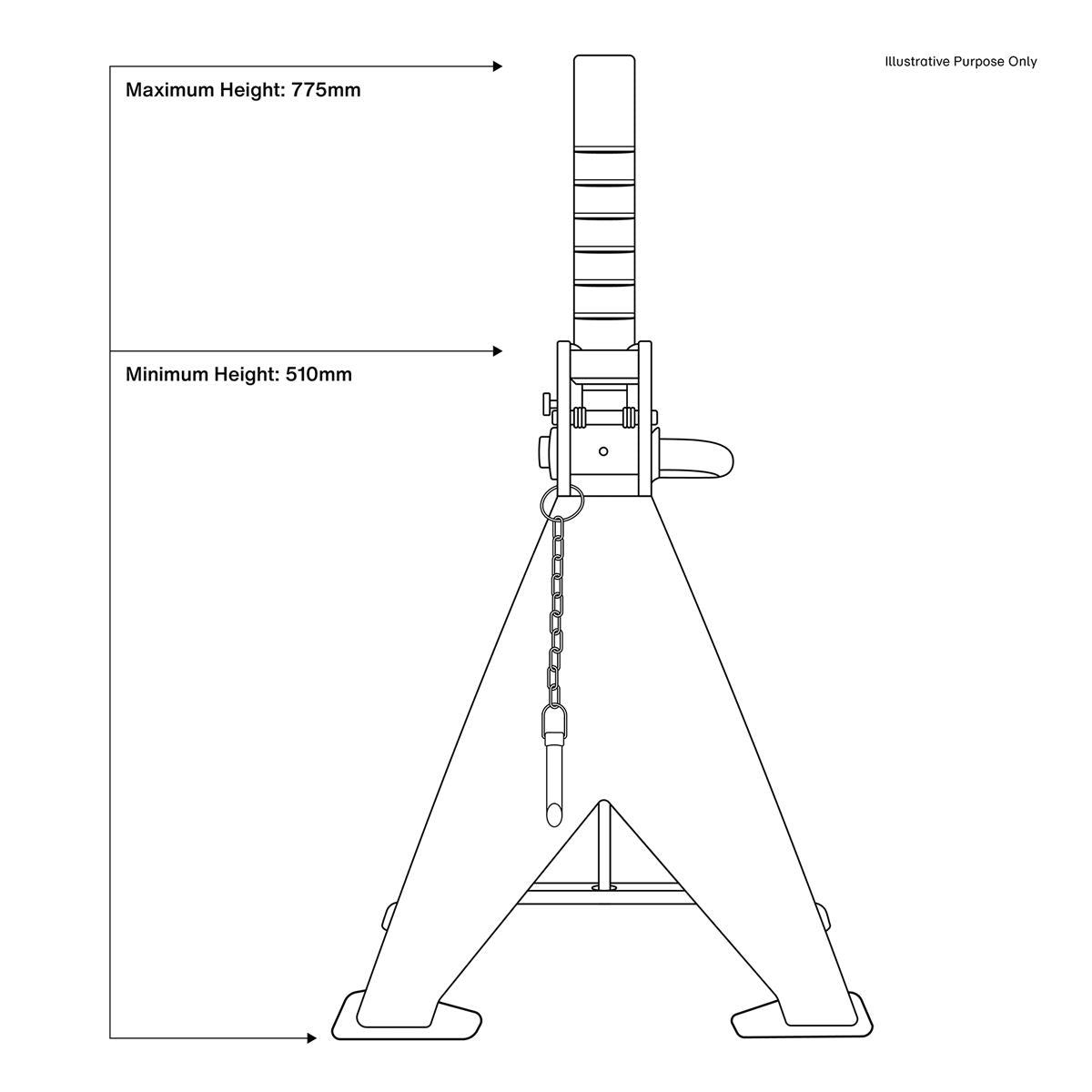 Sealey AAS10000 Auto Rise Ratchet Axle Stands (Pair) 10 Tonne Capacity per Stand Sealey