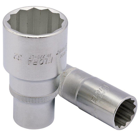 Elora 11938 Deep Bi-Hexagon Socket 1/2" Sq. Dr. 27mm Elora