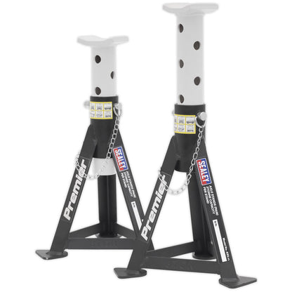 Sealey AS3 Premier Axle Stands (Pair) 3 Tonne Capacity per Stand - White Sealey
