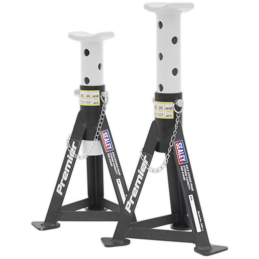 Sealey AS3 Premier Axle Stands (Pair) 3 Tonne Capacity per Stand - White Sealey