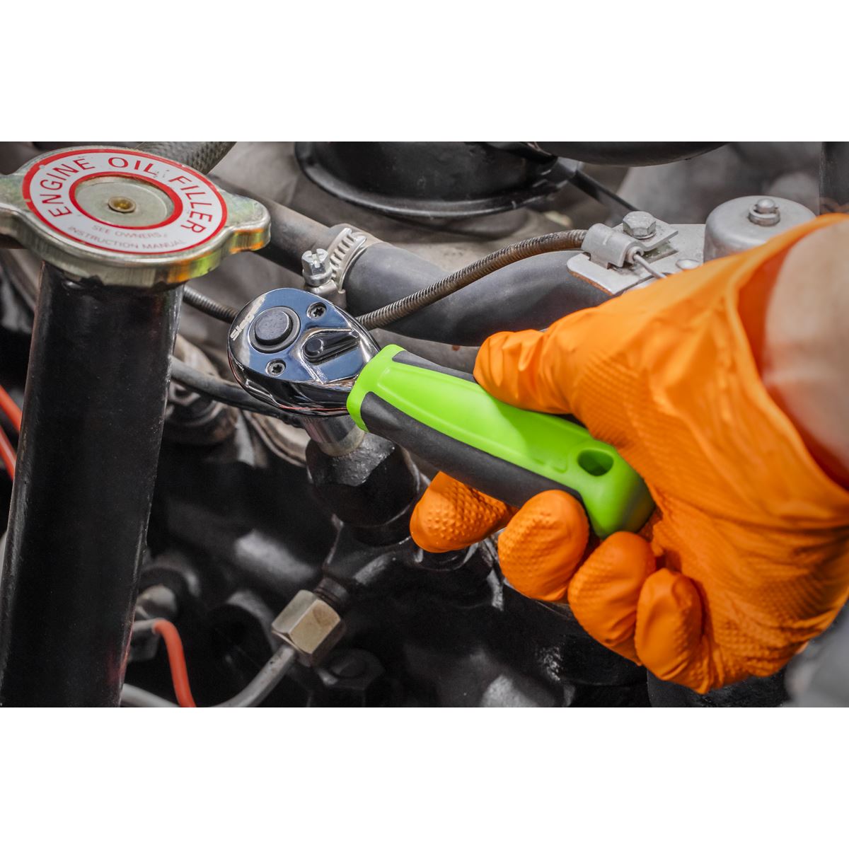 Siegen S01259 Ratchet Wrench 3/8"Sq Drive Stubby – Flip Reverse Sealey