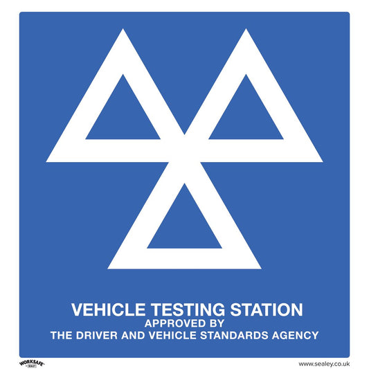 Sealey SS51A1 Warning Safety Sign - MOT Testing Station - Aluminium Composite Sealey