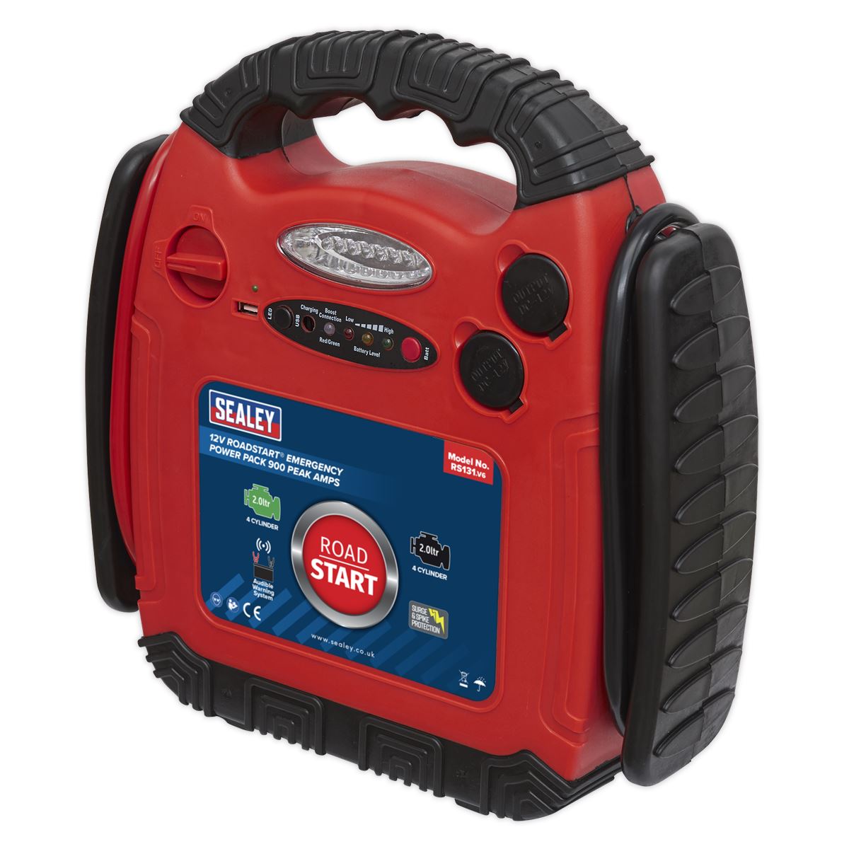 Sealey RS131 RoadStart® Emergency Power Pack 12V 900 Peak Amps Sealey