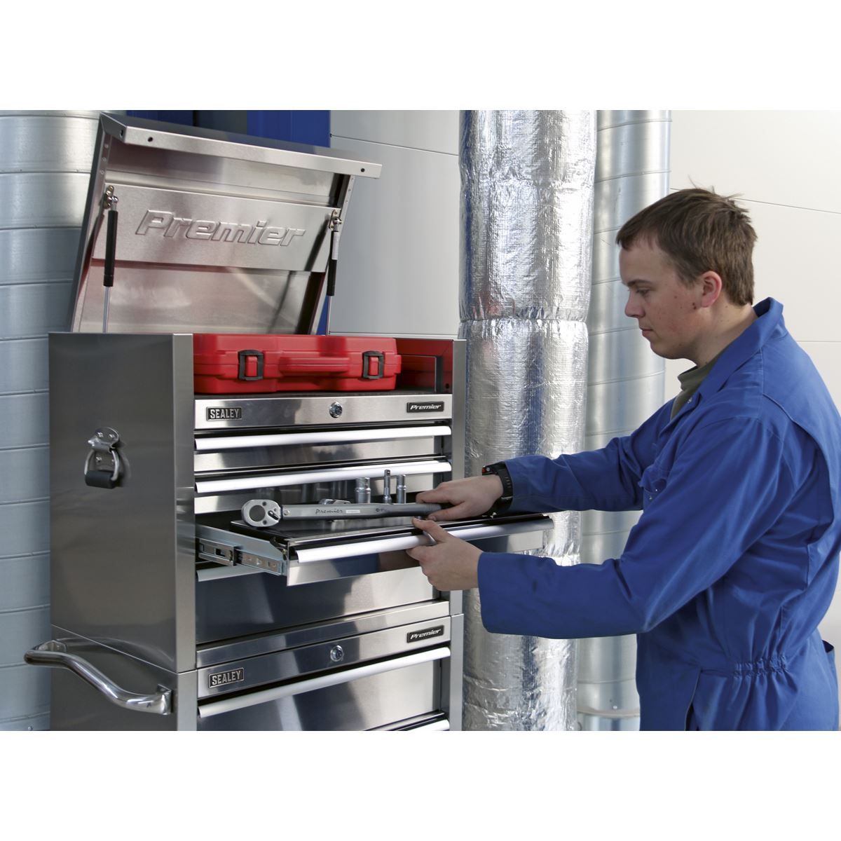 Sealey PTB66004SS Topchest 4 Drawer 675mm Stainless Steel Heavy-Duty Sealey