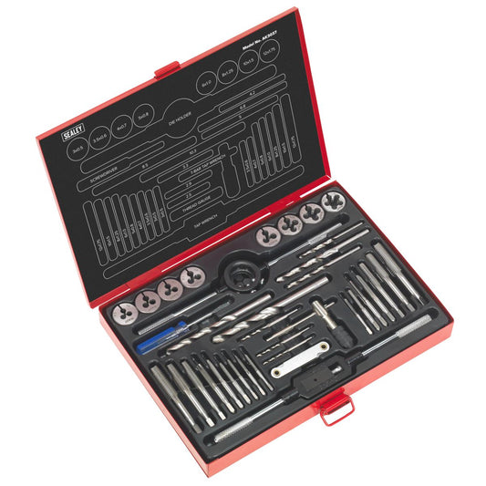 Sealey AK3037 Tap & Die Set 37pc Split Dies - Metric Sealey