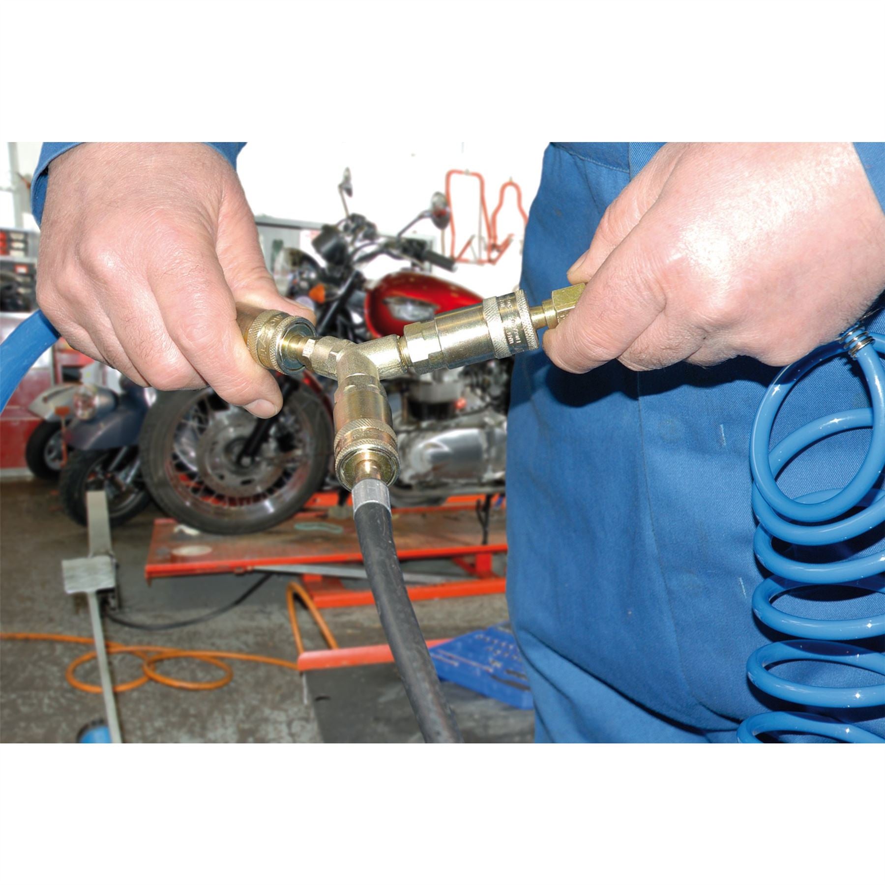 Draper 25855 PCL Twin Standard Coupling 2 x Male Couplings 1 x Tailpiece Draper