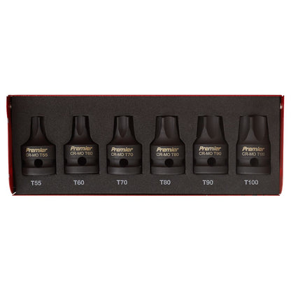 Sealey AK5607 Impact TRX-Star* Socket Bit Set 6pc 1/2"Sq Drive Sealey