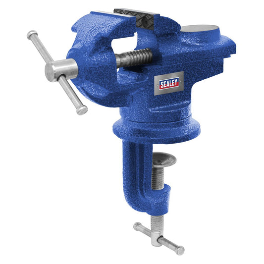 Sealey CV50 50mm Portable Bench & Table Vice with 360° Swivel Base Sealey