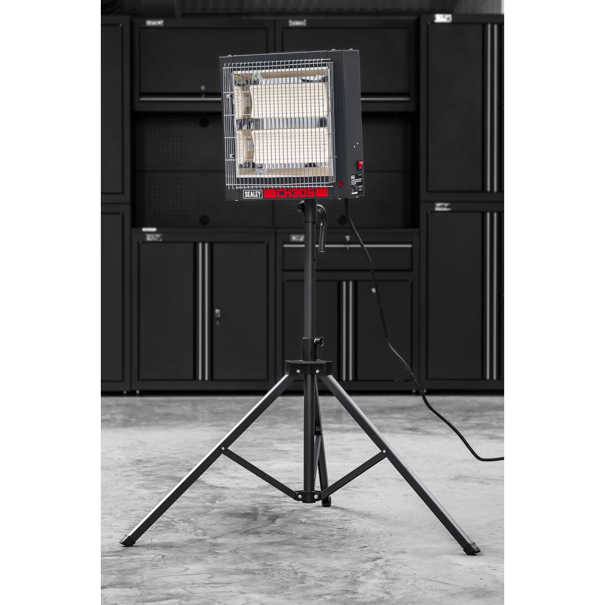 Sealey CH30S Ceramic Heater with Tripod Stand 1.4/2.8kW 230V Sealey
