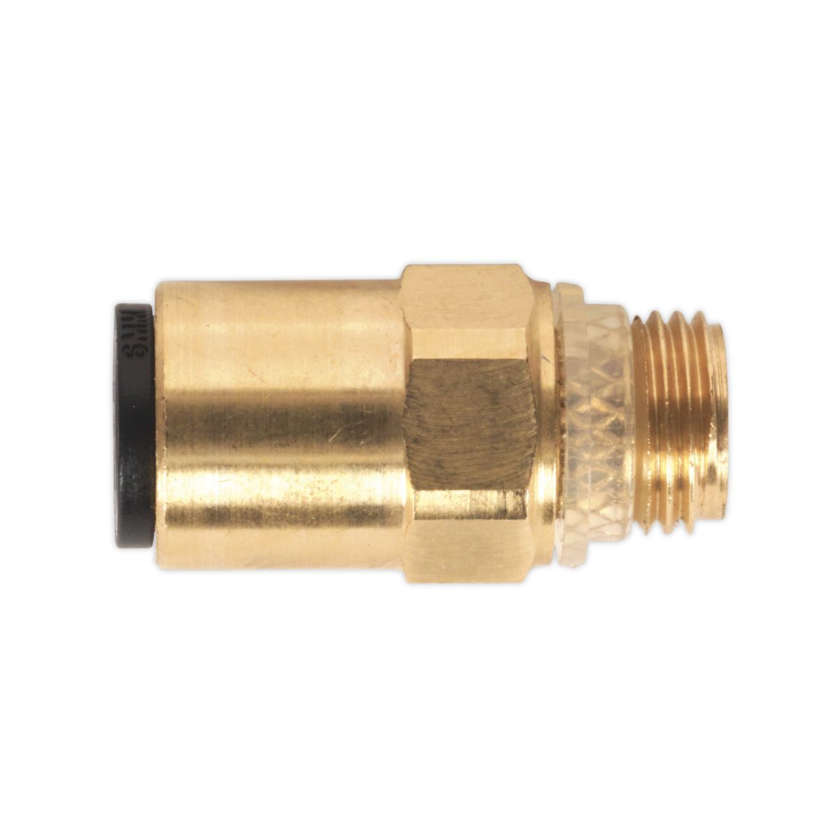 Sealey JGBC618 Brass SuperThread Straight Adaptor 6mm x 1/8"BSP Pack of 2 Sealey