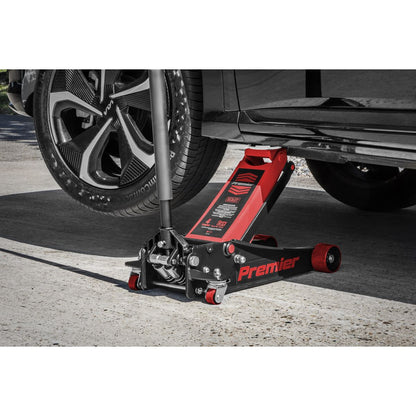 Sealey 4040AR Premier Low Profile Trolley Jack with Rocket Lift 4 Tonne - Red Sealey