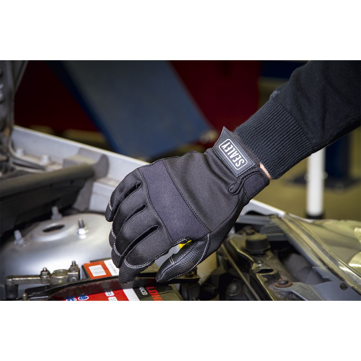 Sealey MG798L Mechanic's Gloves Light Palm Tactouch - Large Sealey
