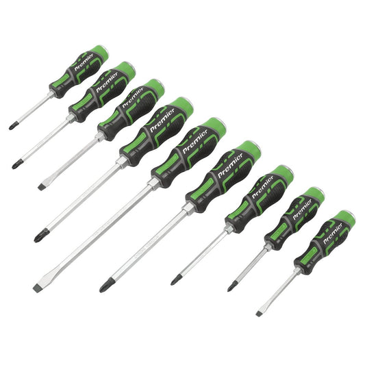 Sealey AK4941HV Hammer-Thru Screwdriver Set Hi-Vis Green 9pc Sealey