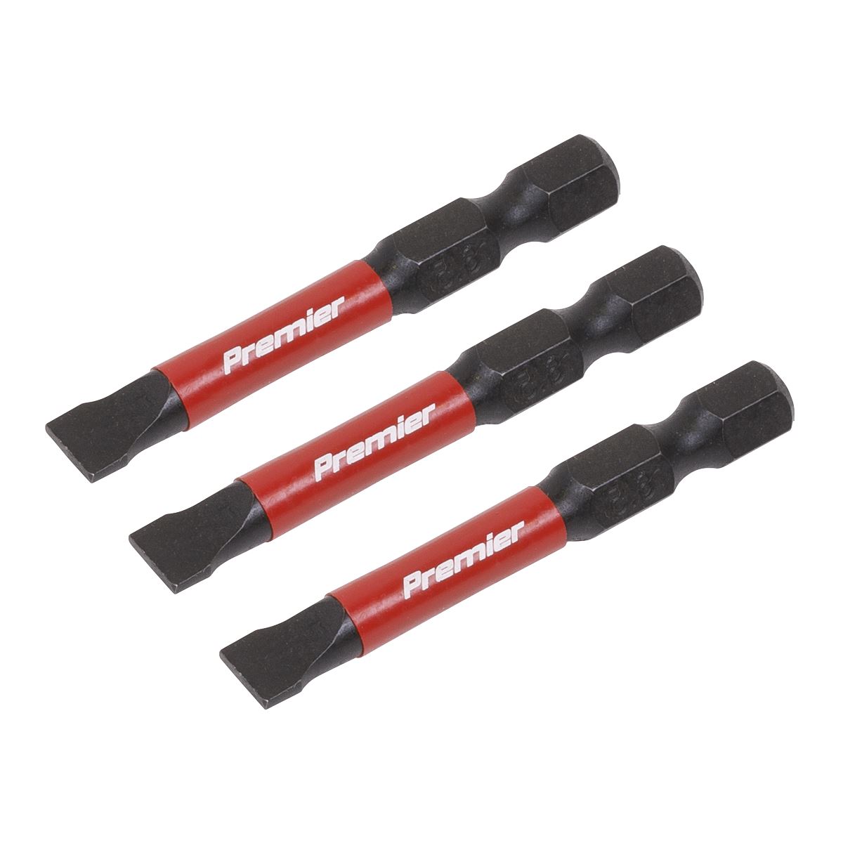 Sealey AK8228 Slotted 6.5mm Impact Power Tool Bits 50mm - 3pc Sealey