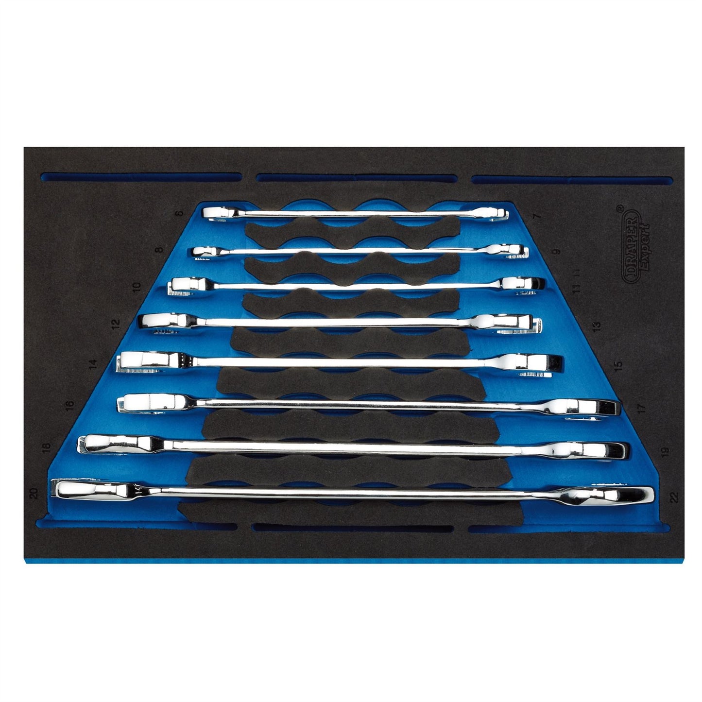 Draper 63524 Expert Open Ended Spanner Set in 1/4" Drawer EVA Insert Tray 8 Piece Draper