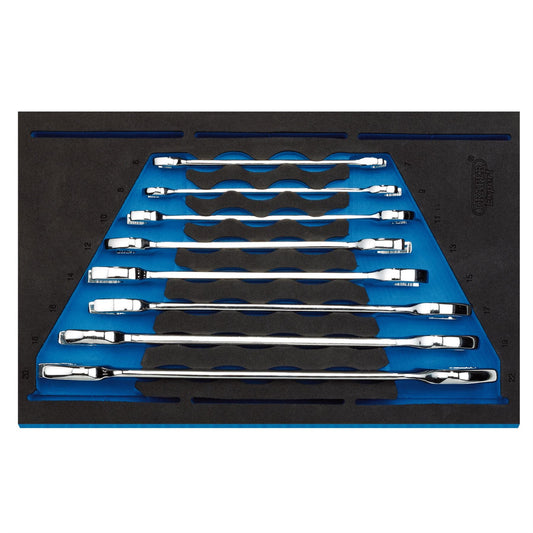 Draper 63524 Expert Open Ended Spanner Set in 1/4" Drawer EVA Insert Tray 8 Piece Draper