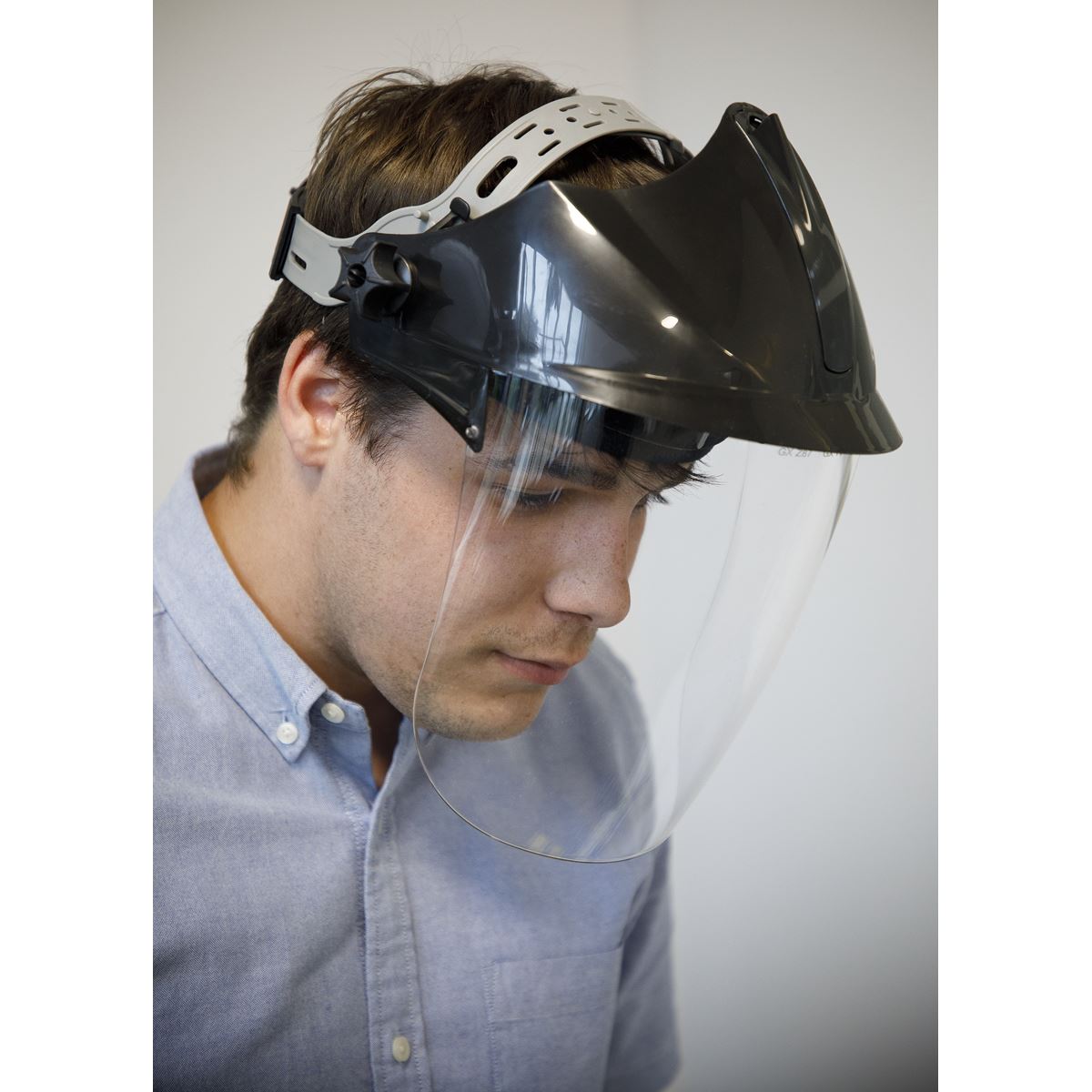 Sealey SSP78 Deluxe Brow Guard with Aspherical Polycarbonate Full Face Shield Sealey