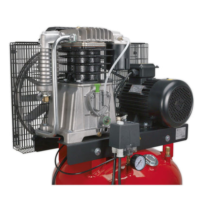 Sealey SACV52775B Air Compressor 270L Vertical Belt Drive 7.5hp 3ph 2-Stage with Cast Cylinders Sealey