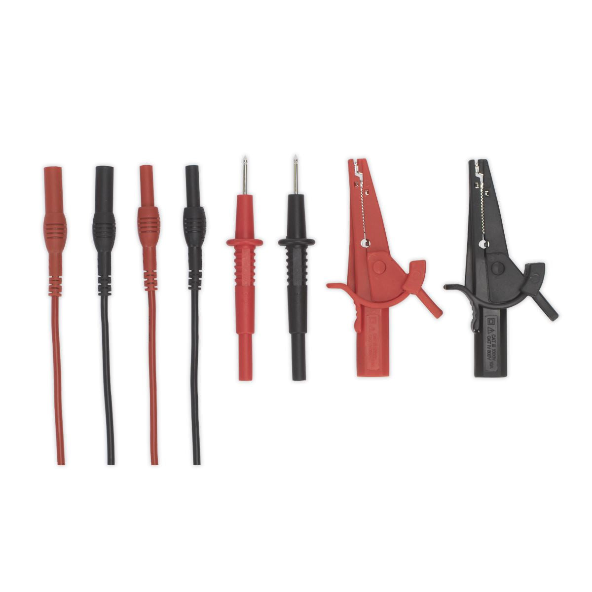 Sealey TATL Automotive Test Lead & Crocodile Clip Set 6pc Sealey