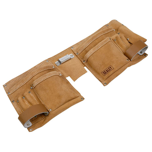 Sealey STBL01 Double Pouch Leather Tool Belt Sealey