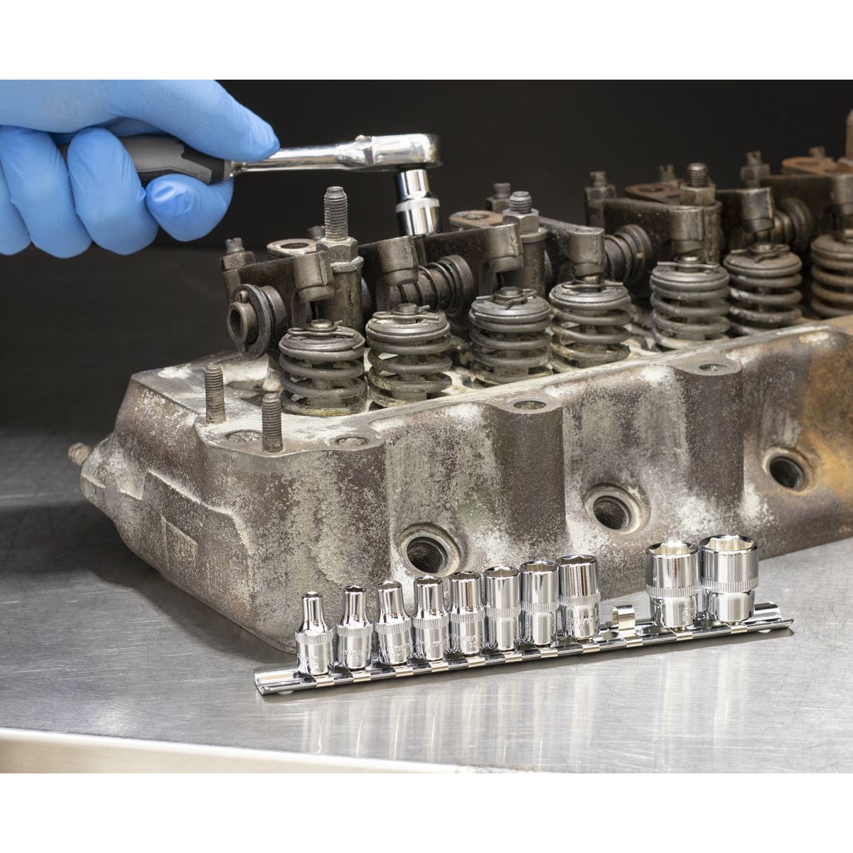 Sealey AK2670 Socket Set 11pc 1/4"Sq Drive WallDrive® - Imperial Sealey