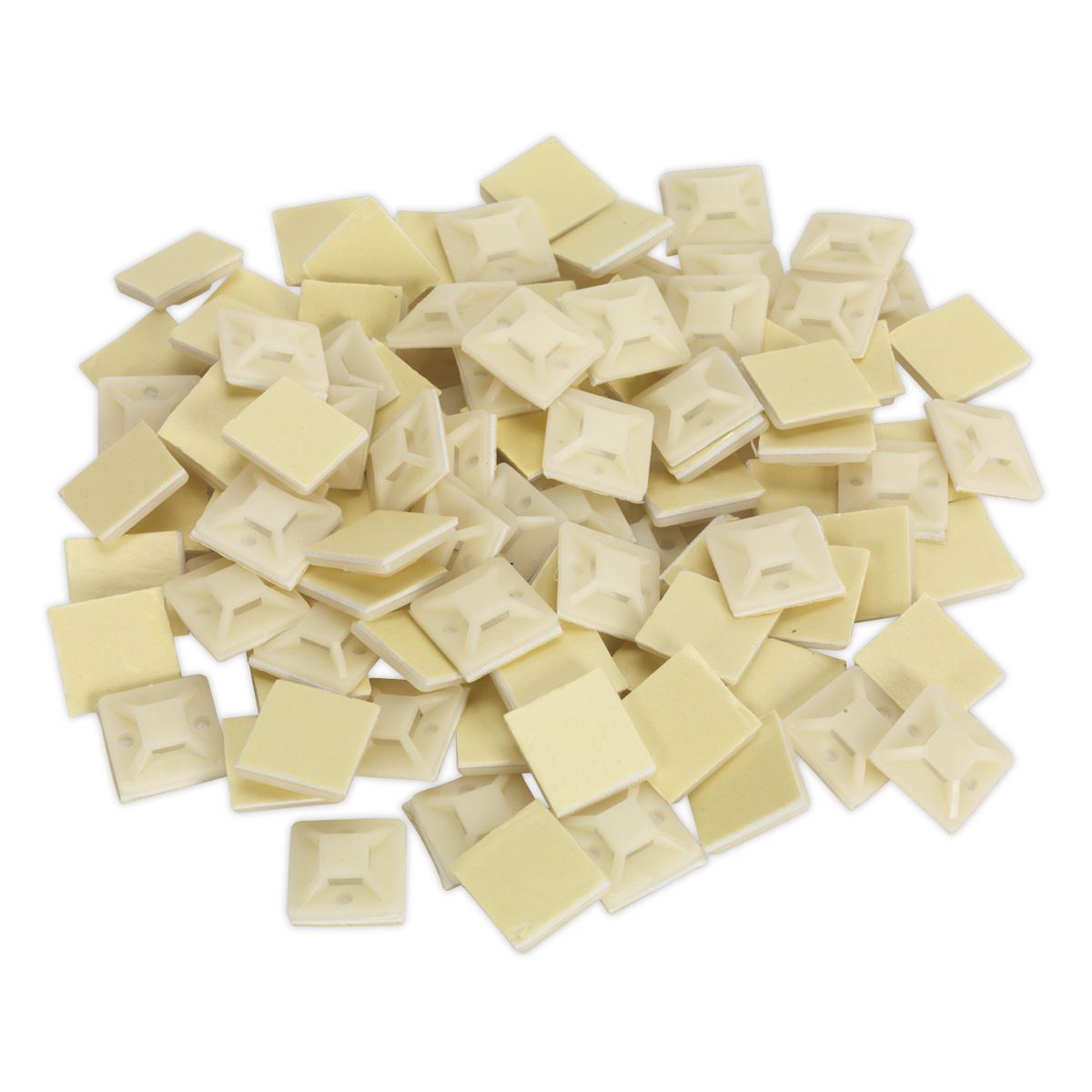 Sealey CTM2020W Self-Adhesive Cable Tie Mount 20 x 20mm White Pack of 100 Sealey