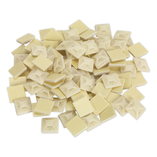 Sealey CTM2020W Self-Adhesive Cable Tie Mount 20 x 20mm White Pack of 100 Sealey